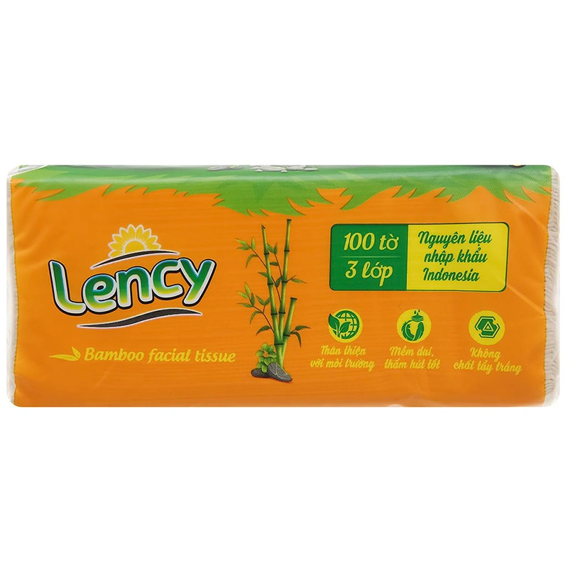 Gói 160 tờ khăn giấy lau mặt Lency không mùi 3 lớp 9