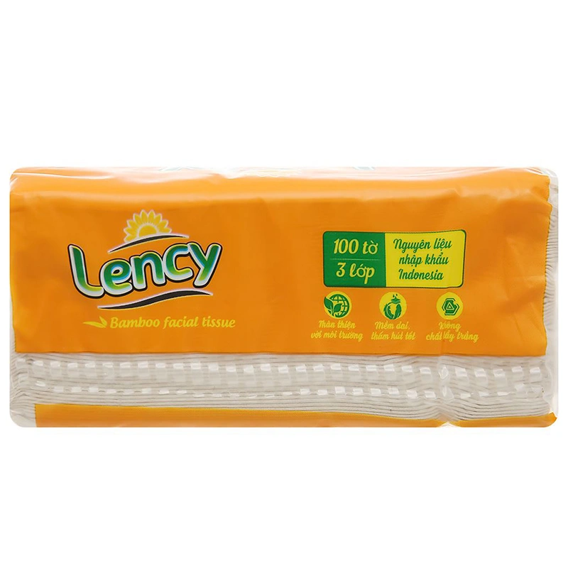 Gói 160 tờ khăn giấy lau mặt Lency không mùi 3 lớp 10