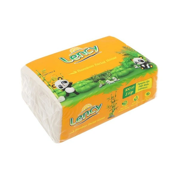 Gói 100 tờ khăn giấy lau mặt Lency không mùi 3 lớp 1