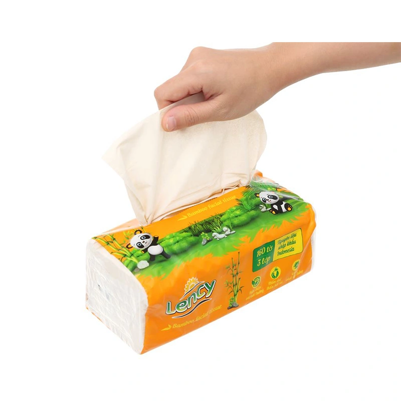 Gói 160 tờ khăn giấy lau mặt Lency không mùi 3 lớp 4