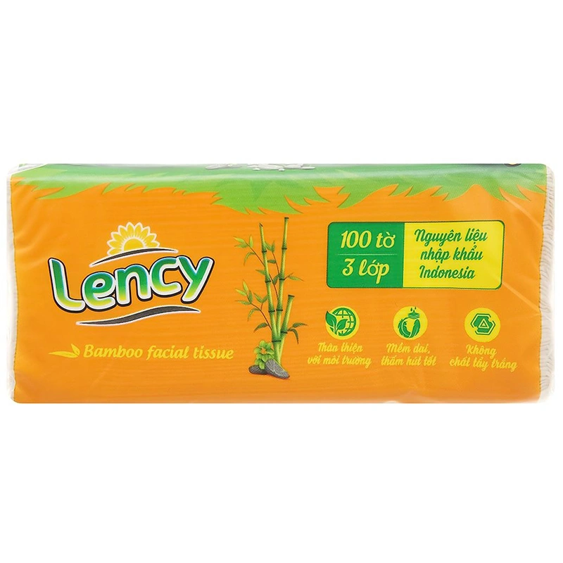 Gói 160 tờ khăn giấy lau mặt Lency không mùi 3 lớp 2