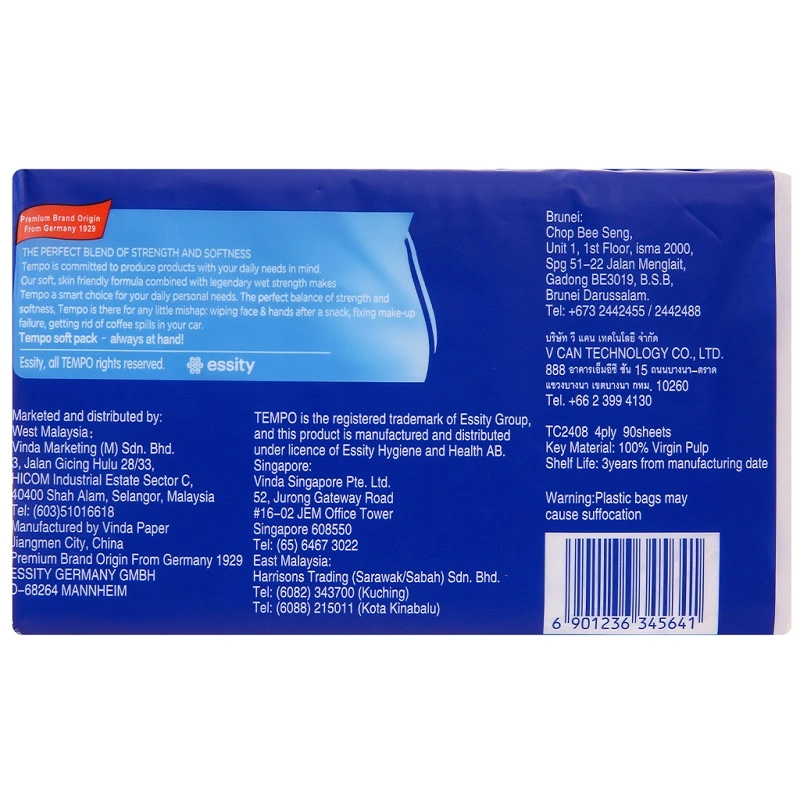 Gói 90 tờ khăn giấy rút Tempo không mùi 4 lớp 3