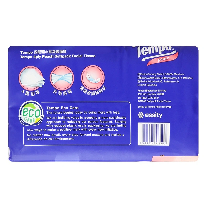 Gói 90 tờ khăn giấy rút Tempo hương đào 4 lớp 3