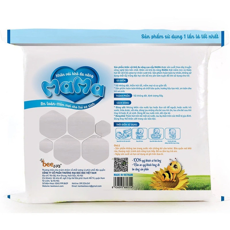 Combo 2 khăn vải khô đa năng Mama không mùi 600g/túi 3