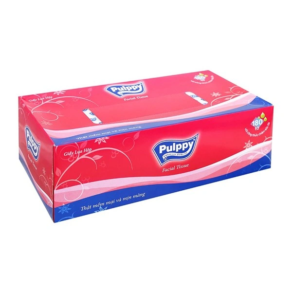 Hộp 180 tờ khăn giấy lụa Pulppy không mùi 2 lớp 1