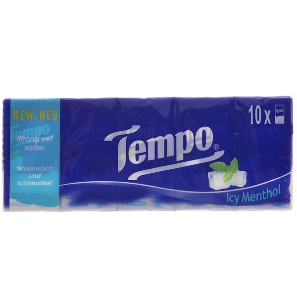 Lốc 10 gói khăn giấy bỏ túi Tempo hương bạc hà 4 lớp 1