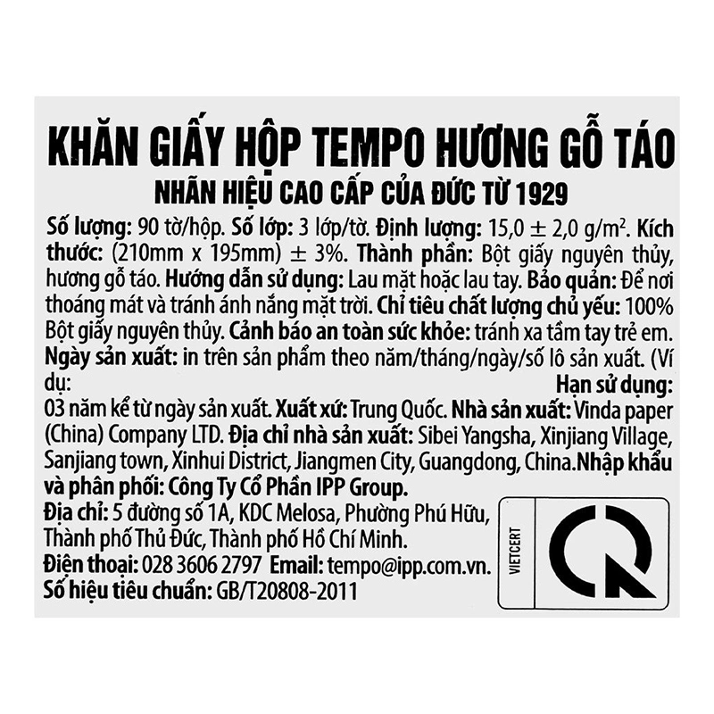 Hộp 90 tờ khăn giấy rút Tempo hương gỗ táo 3 lớp 7