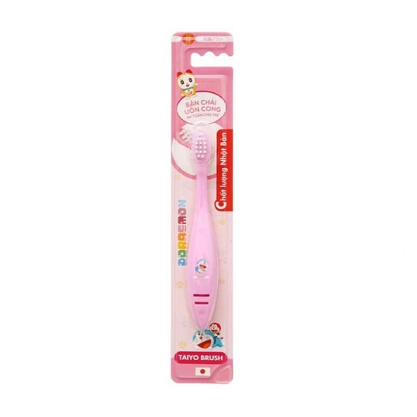 Bàn chải cho bé Taiyo Doraemon Baby lông mềm (dưới 5 tuổi) - Màu hồng 1