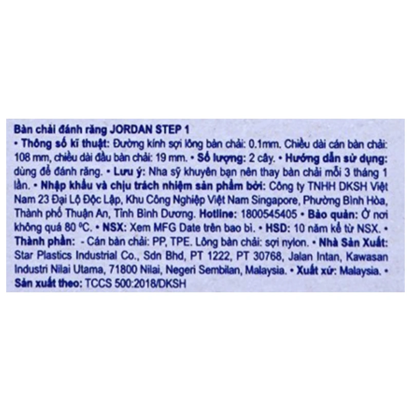 Bàn chải cho bé Jordan Step 1 lông siêu mềm (0 - 2 tuổi) - Màu ngẫu nhiên 5