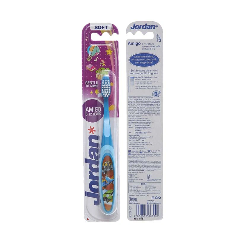 Bàn chải cho bé Jordan Amigo lông mềm (6 - 12 tuổi) - Màu ngẫu nhiên 2