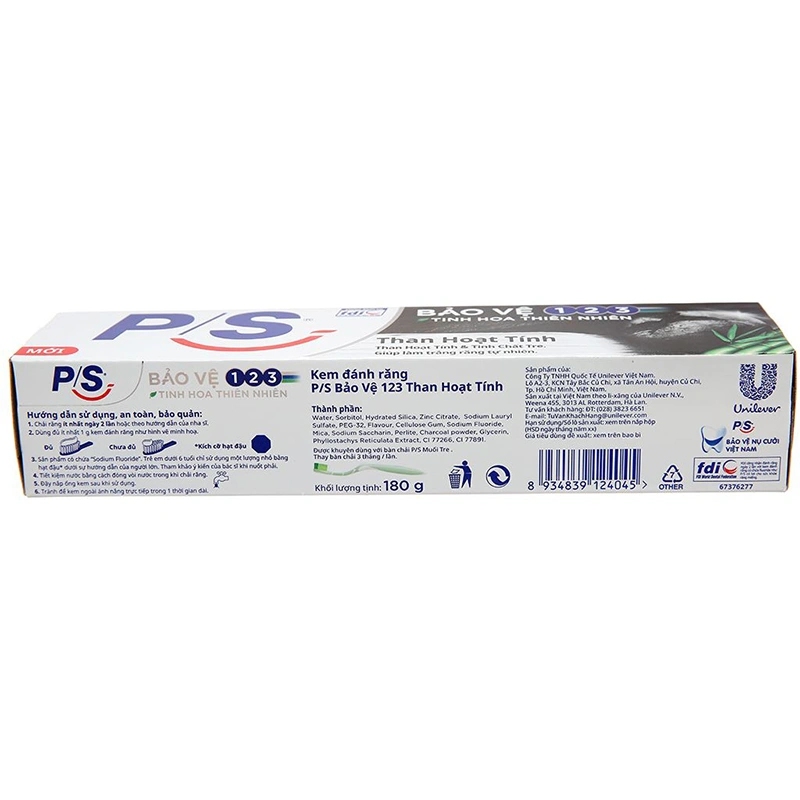 Kem đánh răng từ 6 tuổi P/S Bảo Vệ 123 Tinh Hoa Thiên Nhiên hương lá tre 180g 2