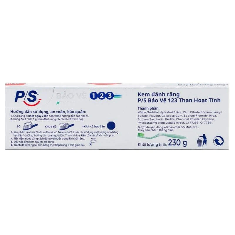 Kem đánh răng từ 6 tuổi P/S Bảo Vệ 123 Tinh Hoa Thiên Nhiên hương lá tre 180g 10