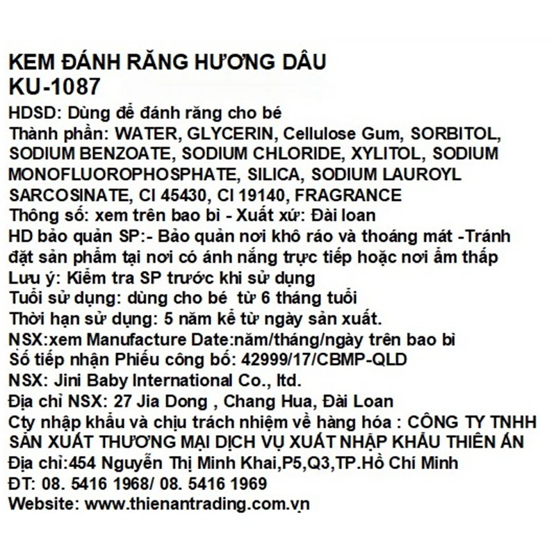 Kem đánh răng cho bé từ 6 tháng KuKu hương nho 50g 8