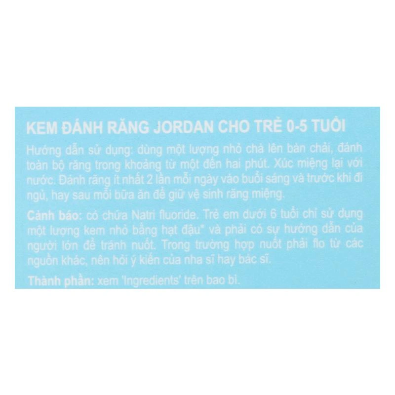 Kem đánh răng cho bé 0 - 5 tuổi Jordan hương vải 75g - Giao bao bì ngẫu nhiên 16