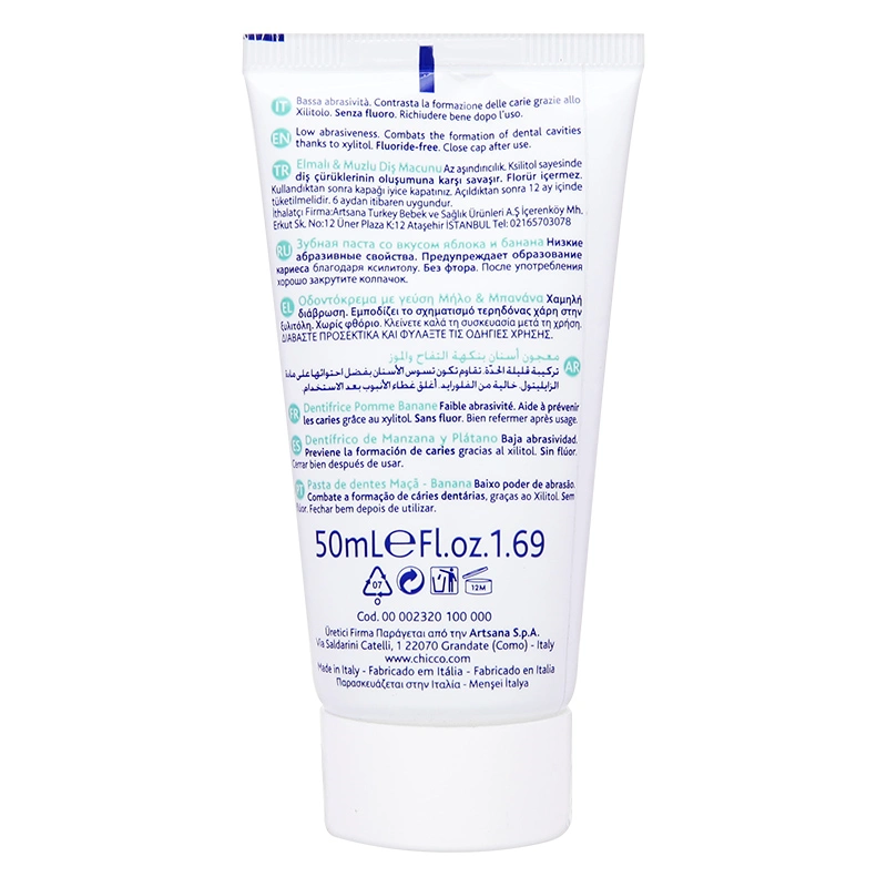 Kem đánh răng cho bé 6 - 24 tháng Chicco hương chuối và táo 50 ml 7