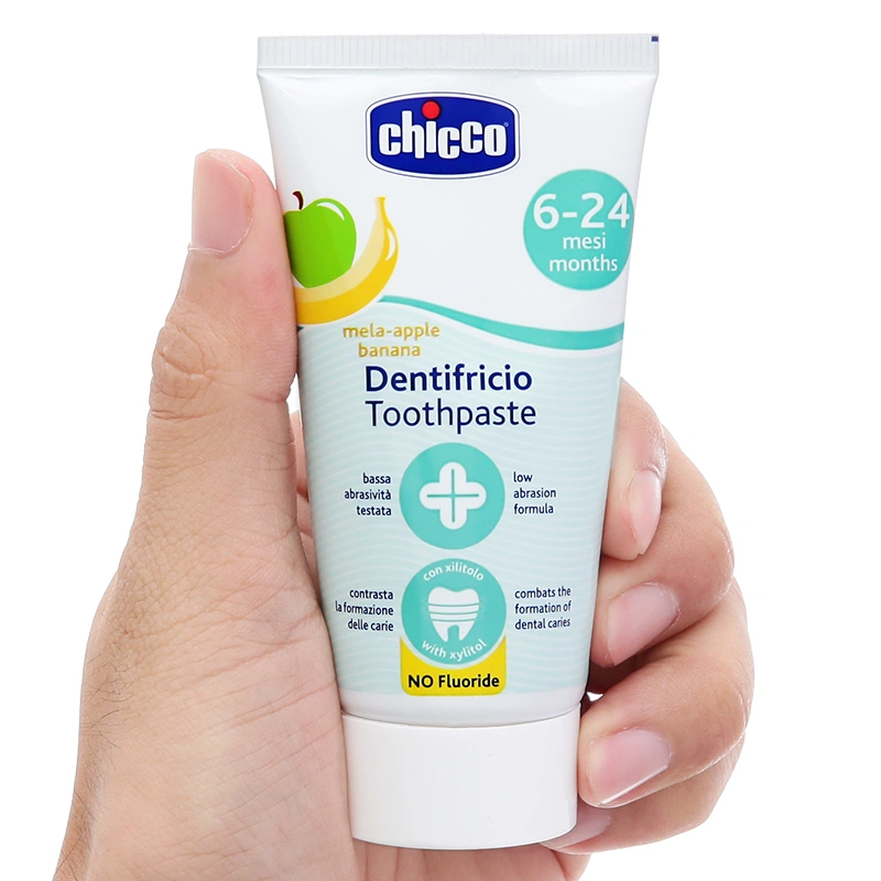 Kem đánh răng cho bé 6 - 24 tháng Chicco hương chuối và táo 50 ml 8