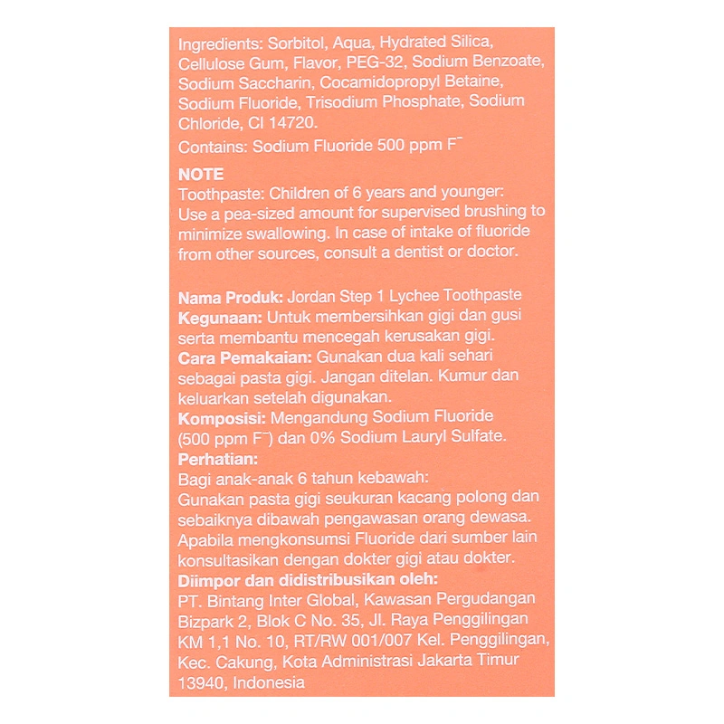 Kem đánh răng cho bé 0 - 5 tuổi Jordan hương vải 75g - Giao bao bì ngẫu nhiên 11