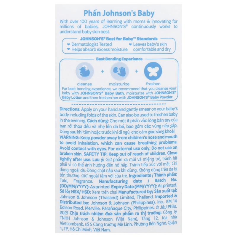 Phấn thơm cho bé Johnsons Baby Powder 200g 11