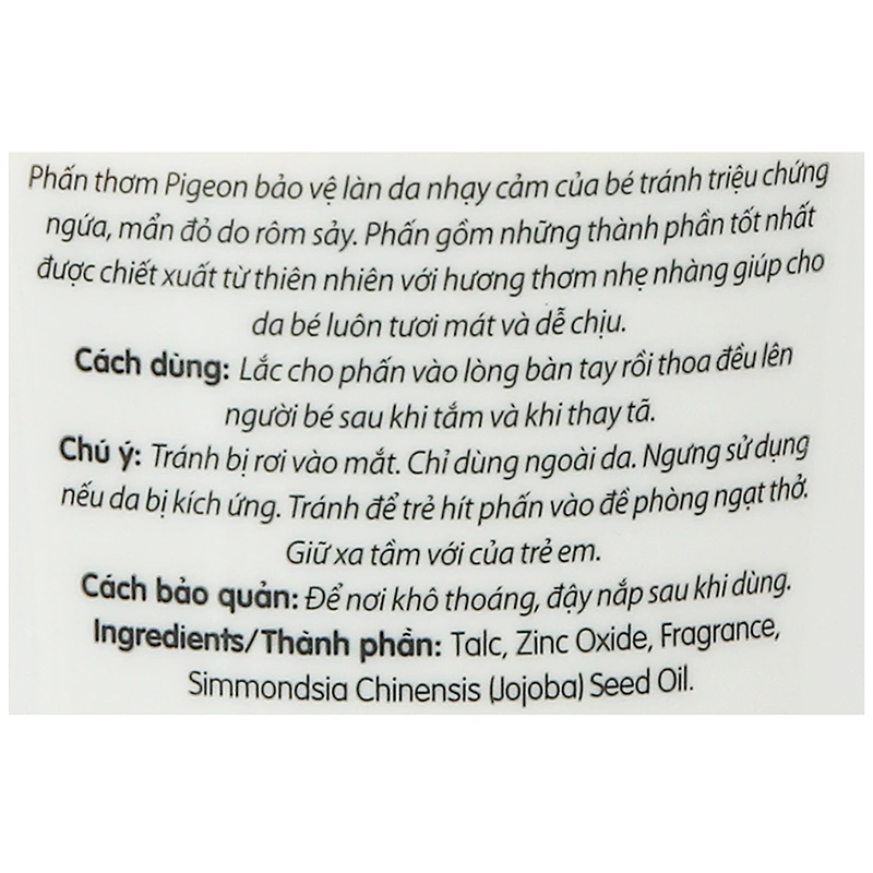 Phấn thơm cho bé Pigeon Baby Powder 200g 4