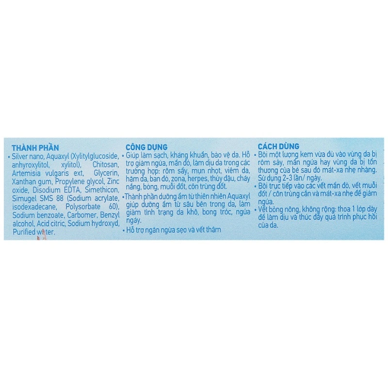Kem bôi da Nano Bạc cho bé Agrin 25g 5