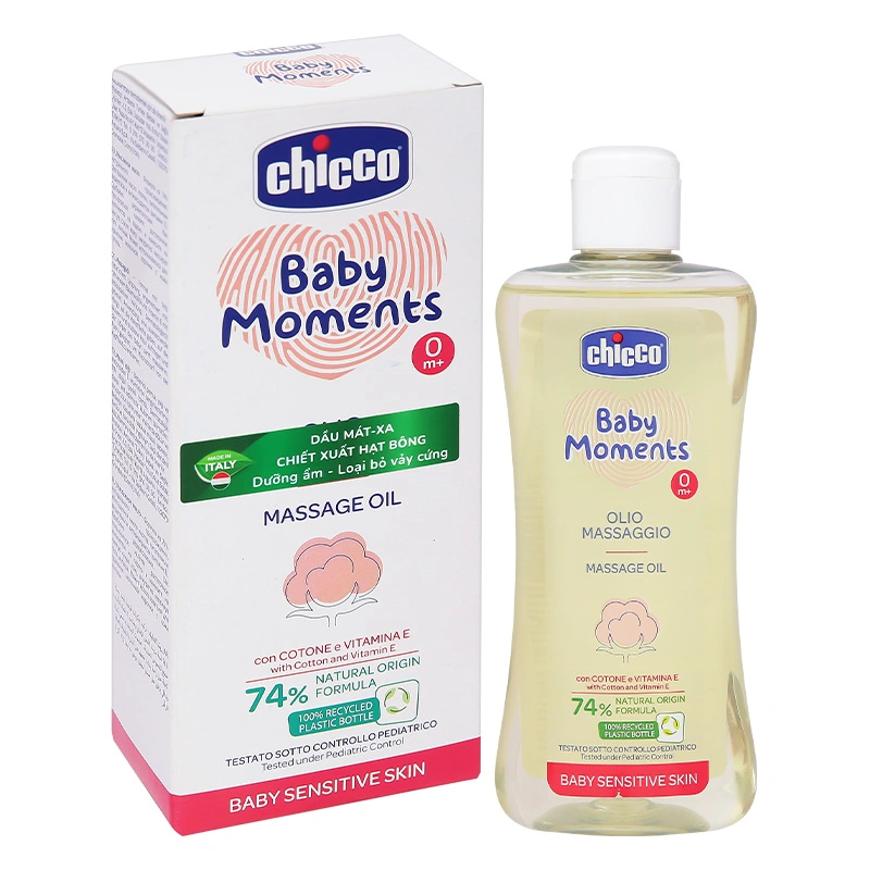 Dầu massage chiết xuất hạt bông cho bé Chicco 200 ml 2