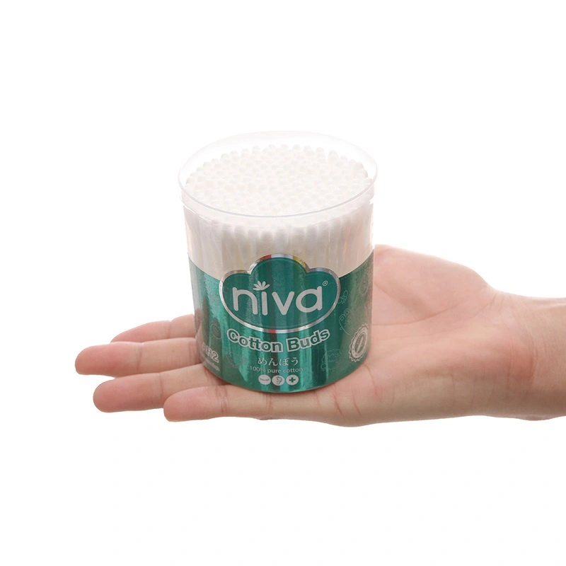 Tăm bông thân nhựa Niva AH2 đầu tròn và đầu xoắn hũ 200 cây 3