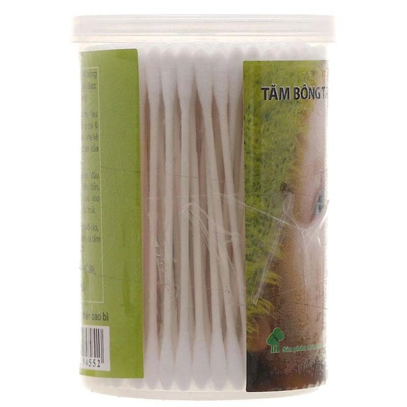 Tăm bông cho bé thân giấy Hana đầu tròn hộp 200 cây 6