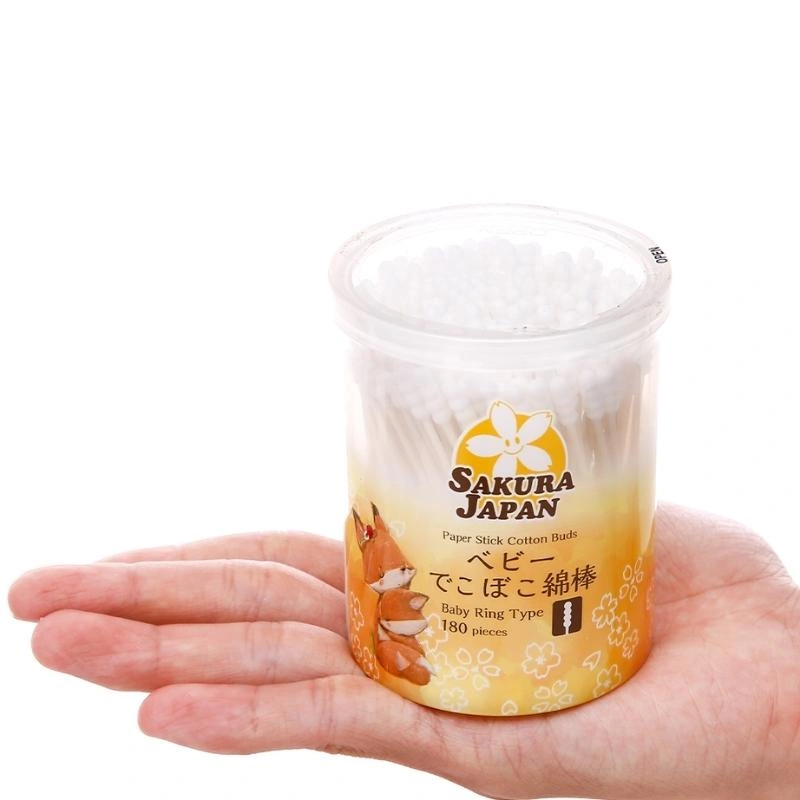 Tăm bông thân giấy kháng khuẩn Sakura TB12 đầu xoắn hũ 180 cây 4