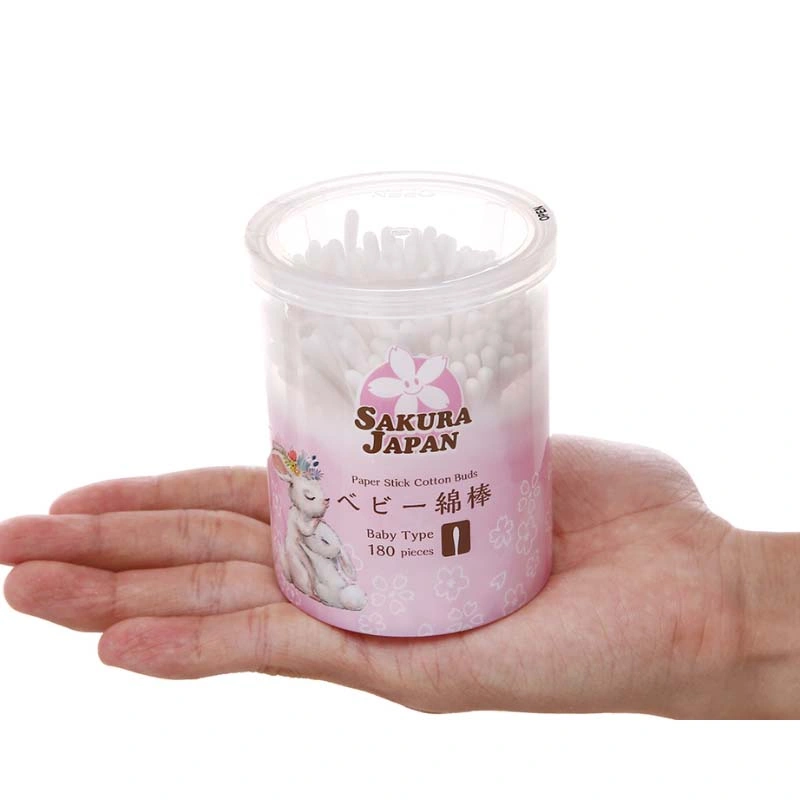 Tăm bông thân giấy kháng khuẩn Sakura TB12 đầu xoắn hũ 180 cây 12