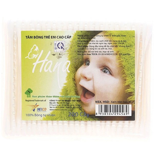 Tăm bông cho bé thân giấy Hana