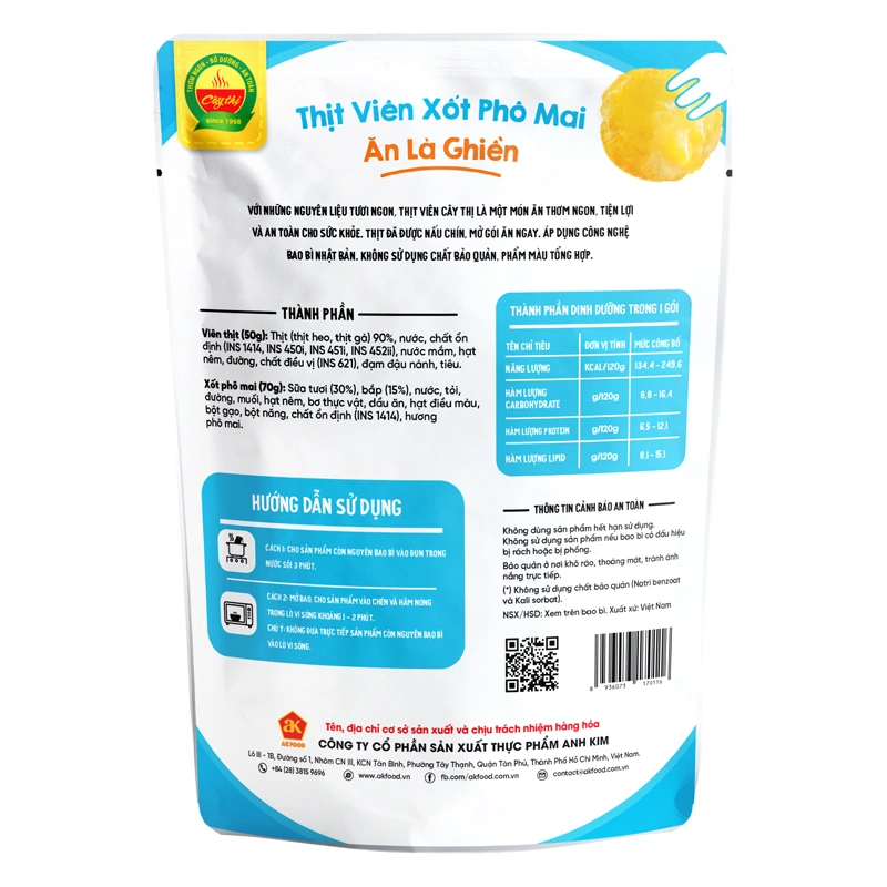 Thịt viên ăn liền Cây Thị heo và gà xốt phô mai 120g (từ 2 tuổi) 2