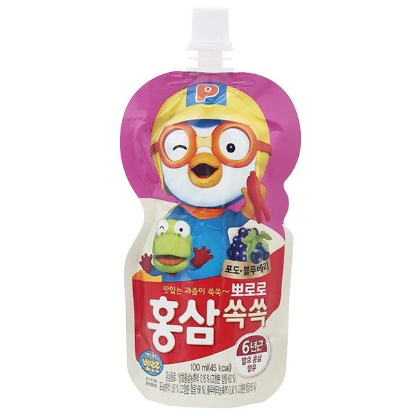 Nước trái cây Pororo hồng sâm vị cam 100 ml (từ 1 tuổi) 5