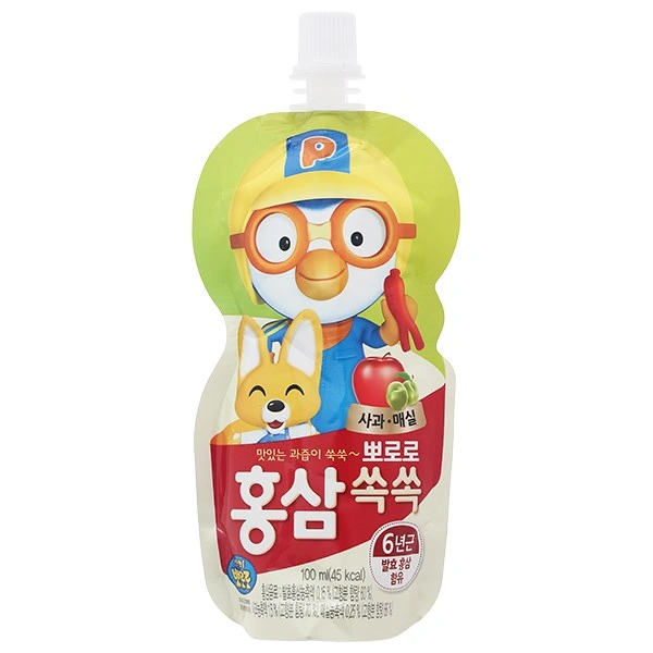 Nước trái cây Pororo hồng sâm vị táo, mơ 100 ml (từ 1 tuổi) 1
