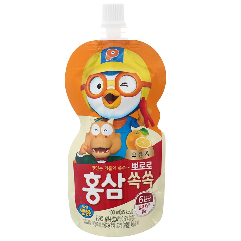 Combo 4 túi nước trái cây Pororo hồng sâm vị cam 100 ml (từ 1 tuổi) 2