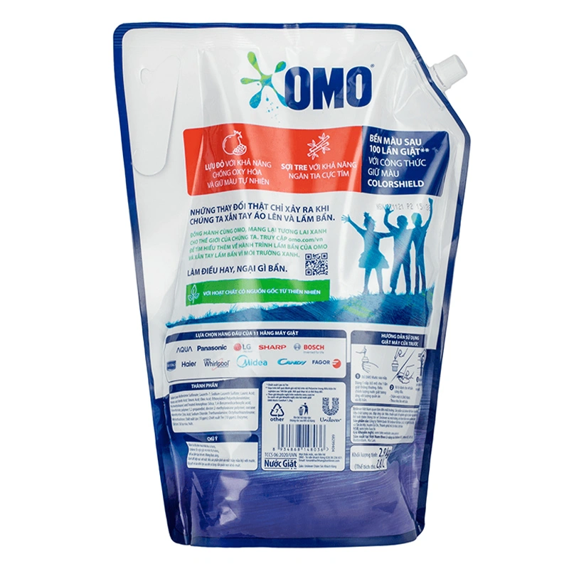 Nước giặt OMO Matic Bền Đẹp hương thơm bền lâu túi 2.8 lít 2