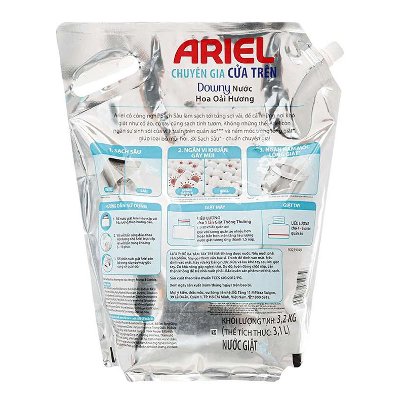 Nước giặt Ariel Sạch Sâu hương nắng mai túi 3.4 lít 13