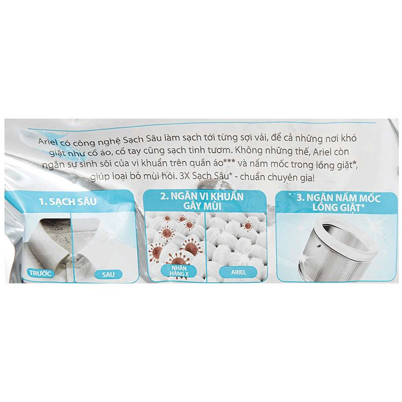 Nước giặt Ariel Sạch Sâu hương nắng mai túi 3.4 lít 16