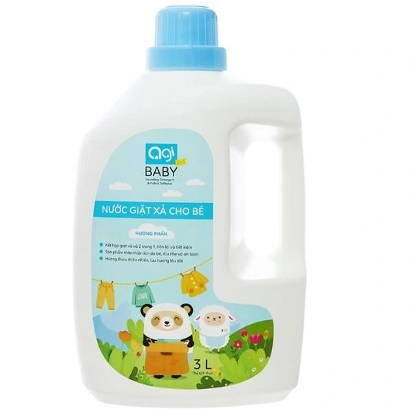 Can nước giặt xả Agi Xanh hương phấn