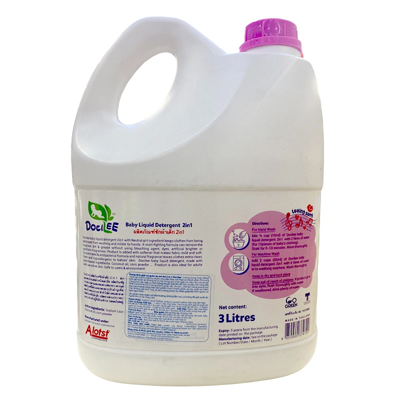 Nước giặt xả quần áo cho bé Docilee Hồng hương Loving Song can 3 lít 2