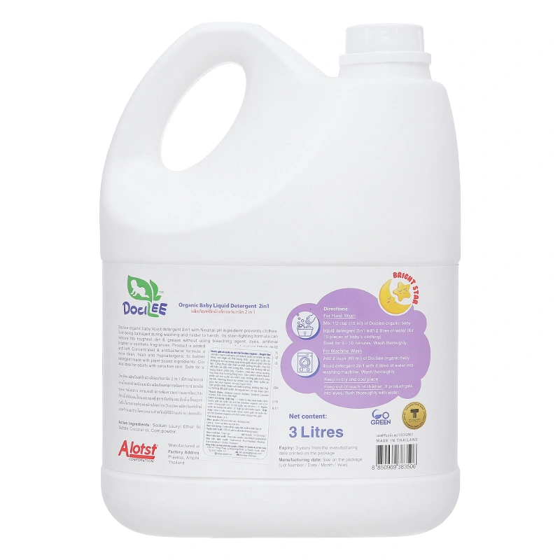Nước giặt xả quần áo cho bé Docilee Organic - Bright Star hương phấn thơm can 3 lít 2