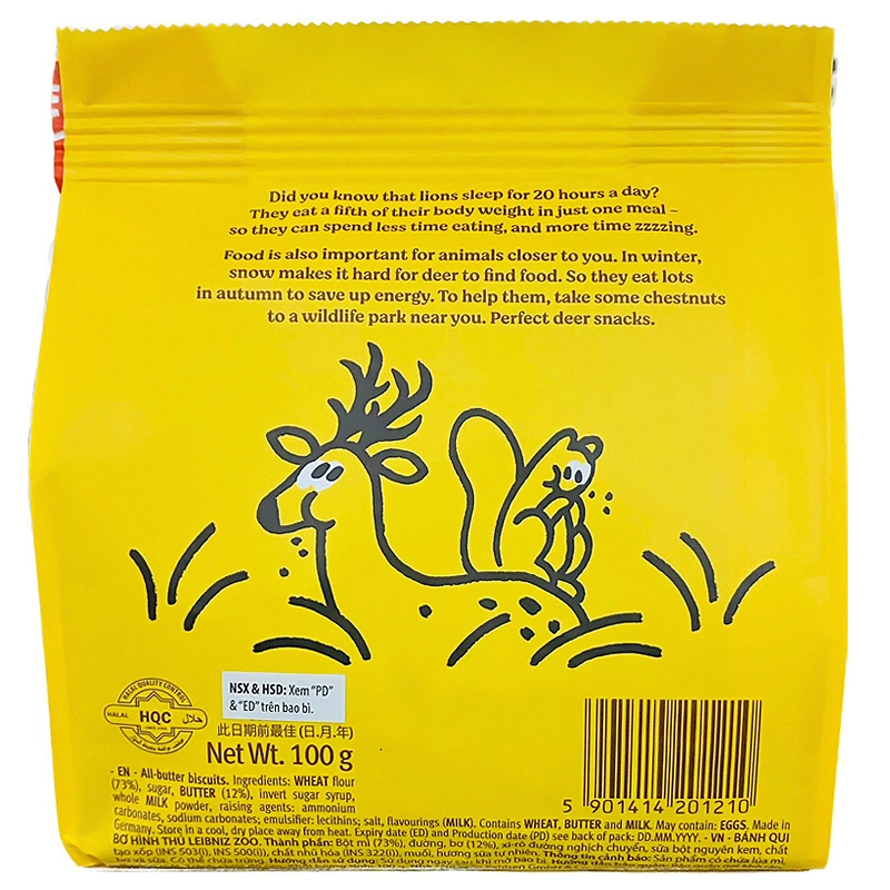 Bánh quy Leibniz Zoo vị sữa và mật ong gói 100g (từ 3 tuổi) 4