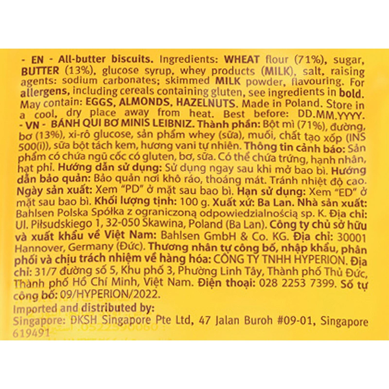 Bánh quy Leibniz Minis vị bơ gói 100g (từ 3 tuổi) 3