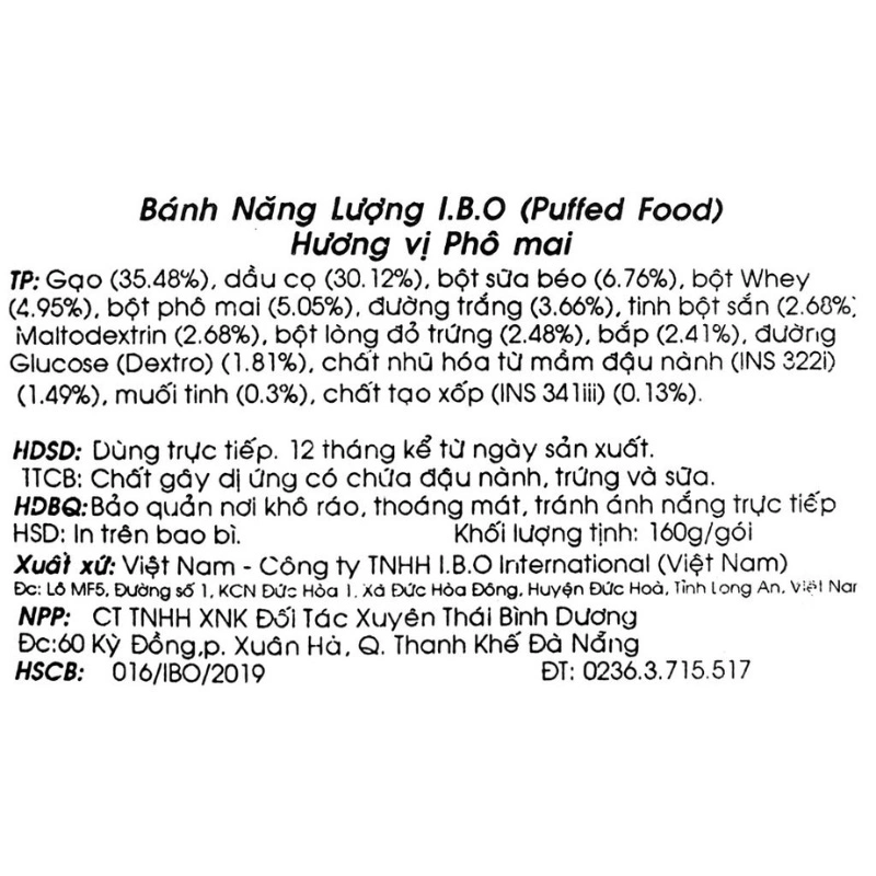 Bánh quy I.B.O vị phô mai gói 160g (từ 3 tuổi) 5