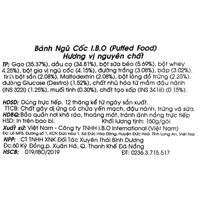 Bánh quy I.B.O vị ngũ cốc nguyên chất gói 150g (từ 3 tuổi) 5