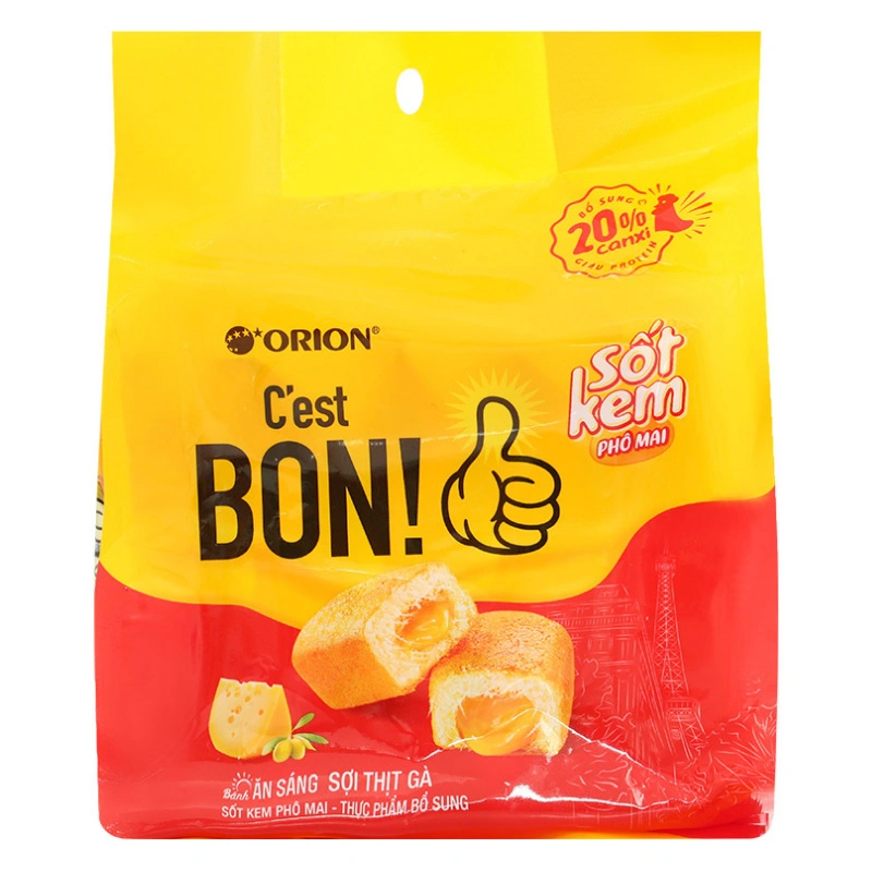 Bánh bông lan Orion C'est Bon sợi thịt gà sốt kem phô mai gói 5 cái x 20.3g (từ 4 tuổi) 2