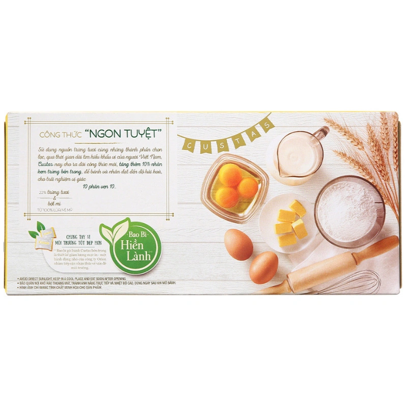 Bánh bông lan Orion Custas vị kem trứng hộp 6 cái x 23.5g (từ 3 tuổi) 3