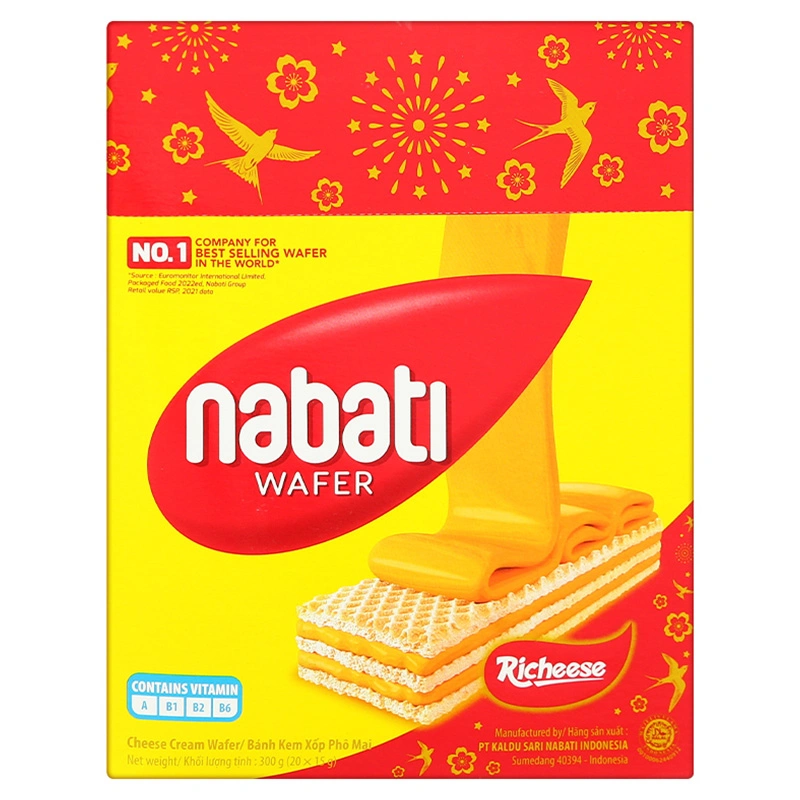 Bánh xốp Nabati vị phô mai hộp 20 cái x 15g 3