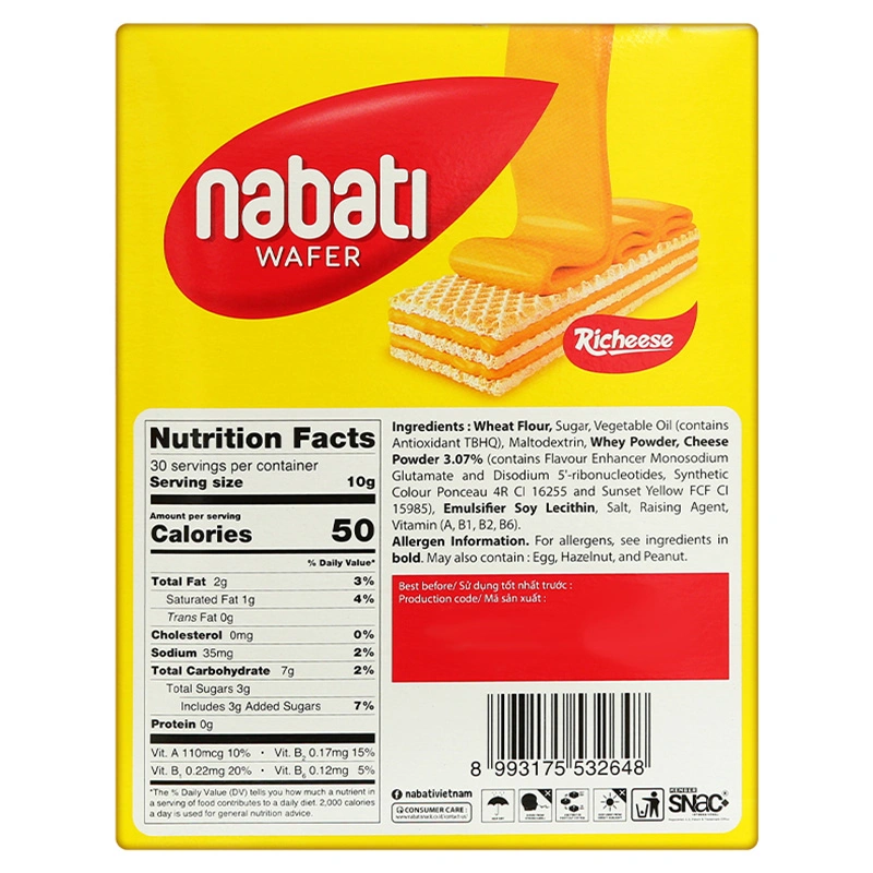 Bánh xốp Nabati vị phô mai hộp 20 cái x 15g 4