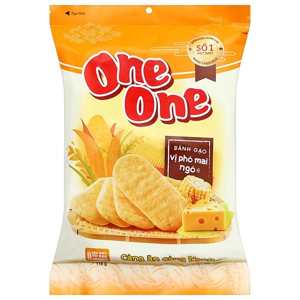 Bánh gạo One One vị phô mai ngô gói 118g (từ 1 tuổi) 1