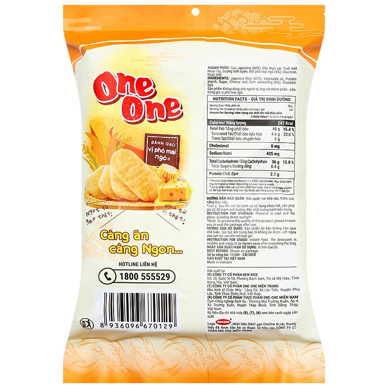 Bánh gạo One One vị phô mai ngô gói 118g (từ 1 tuổi) 2